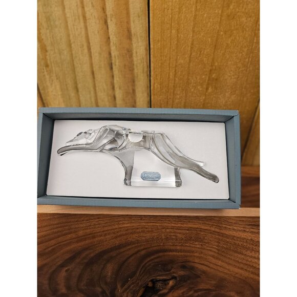 Crystal Jaguar Figurine By J.G. Durand France In Gift Box 7" Long - Picture 1 of 9